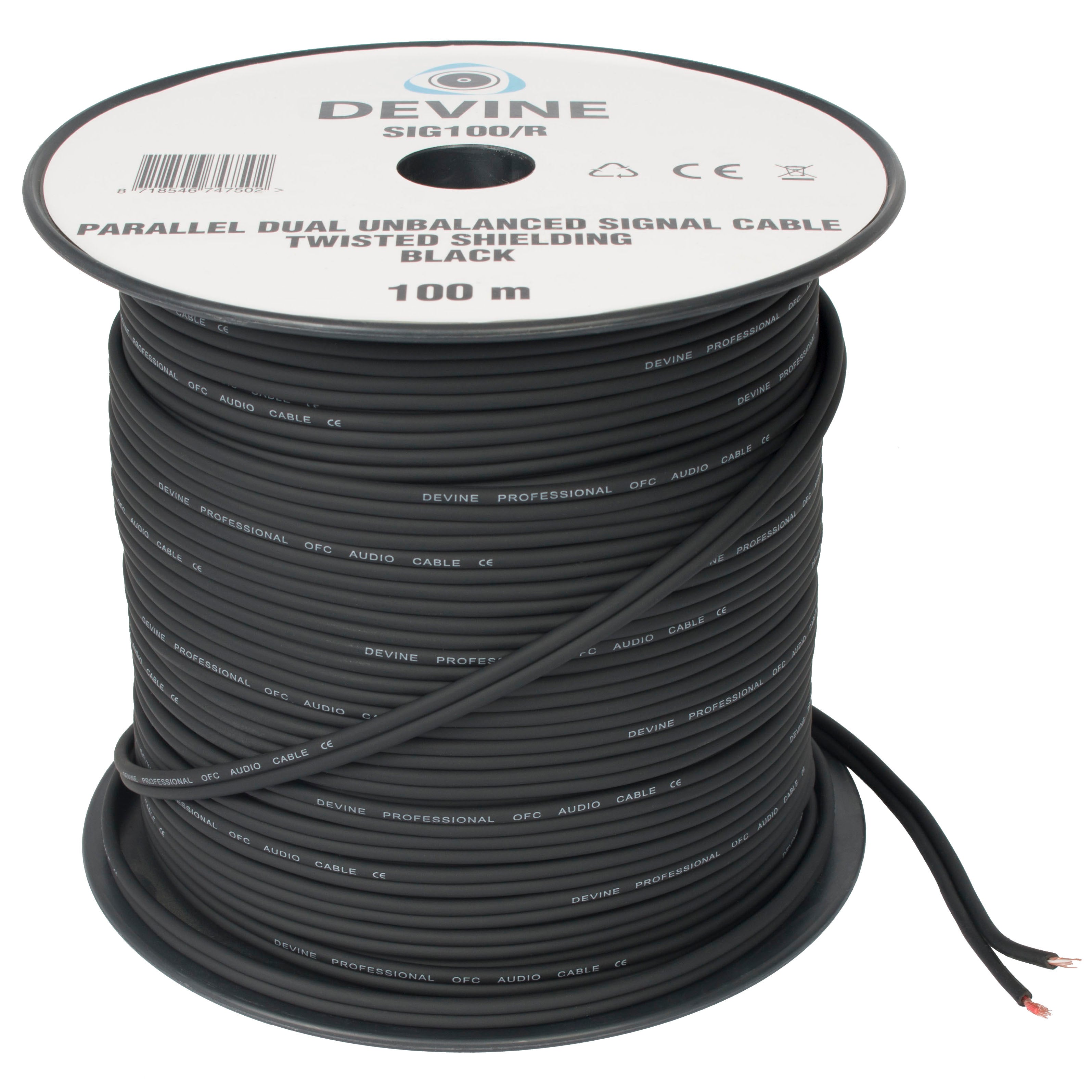 Devine SIG100/R audiokabel, 2x 0.16 mm², ø 8 mm, 100 m