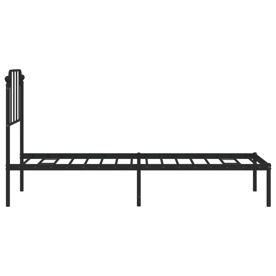 vidaXL - Metalen bed frame met hoofdbord - Zwart - 80x200 cm