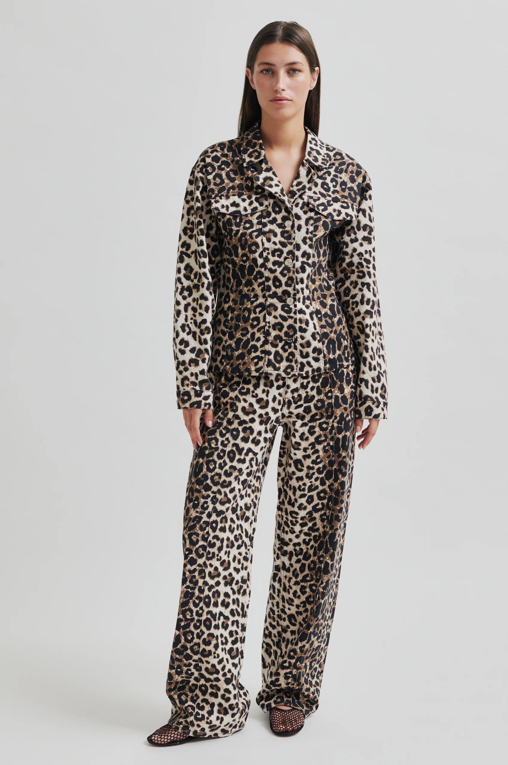 Second Female  Aleo leopard jeans - Kelp