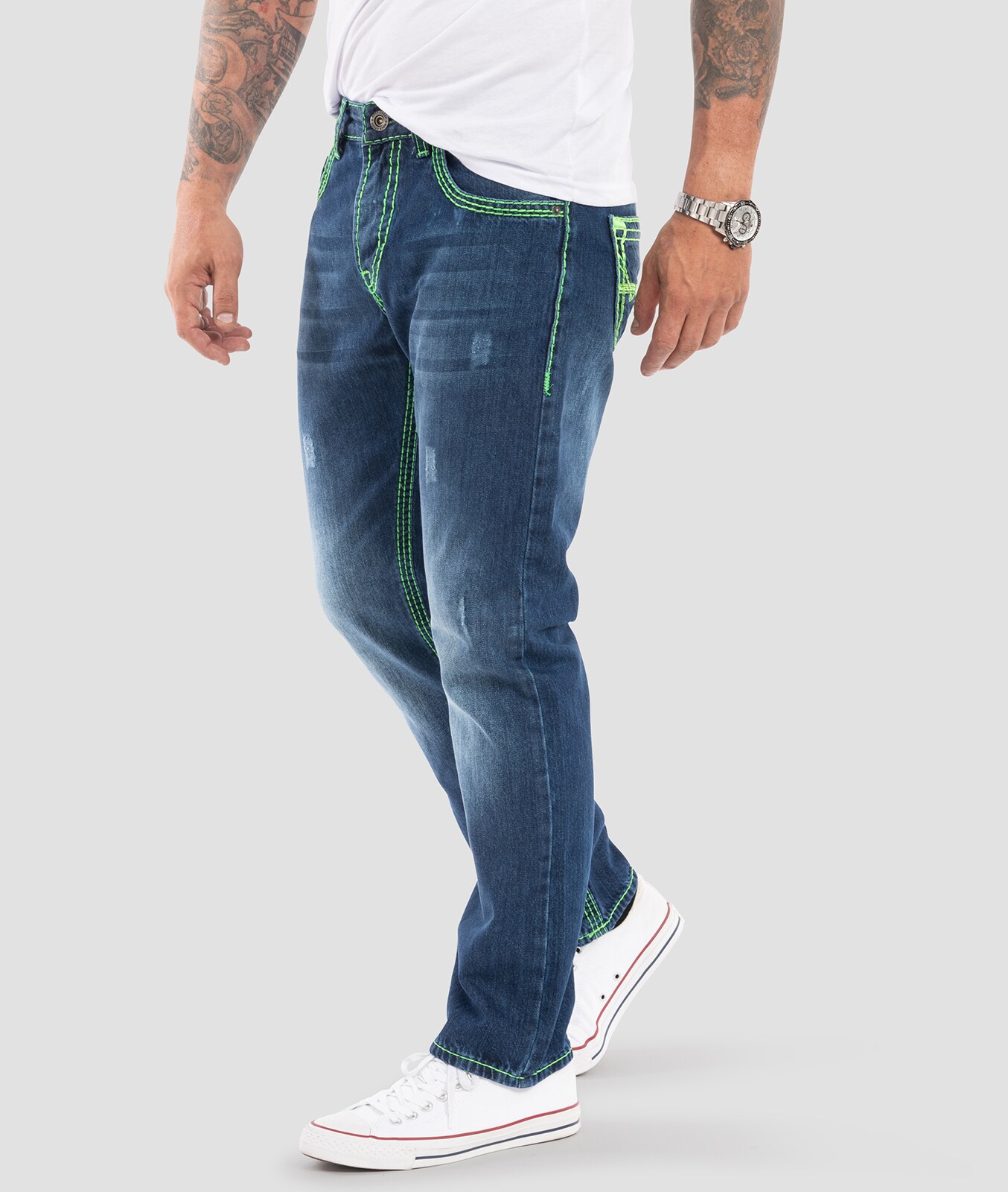 Rock Creek Jeans Comfort Fit dicke Nähte Loose Fit