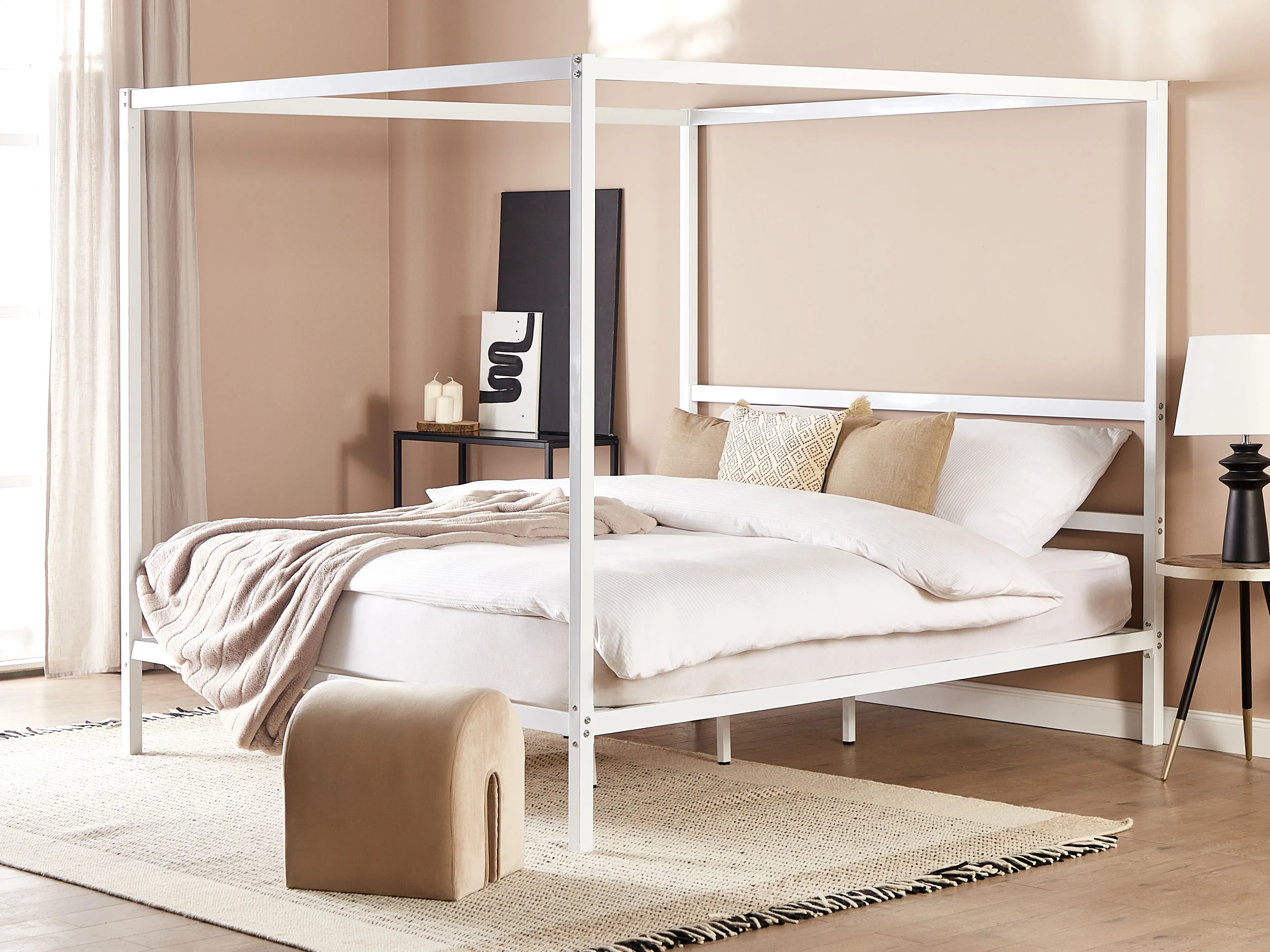 Hemelbed Metaal LESTARDS 180 x 200 cm Wit