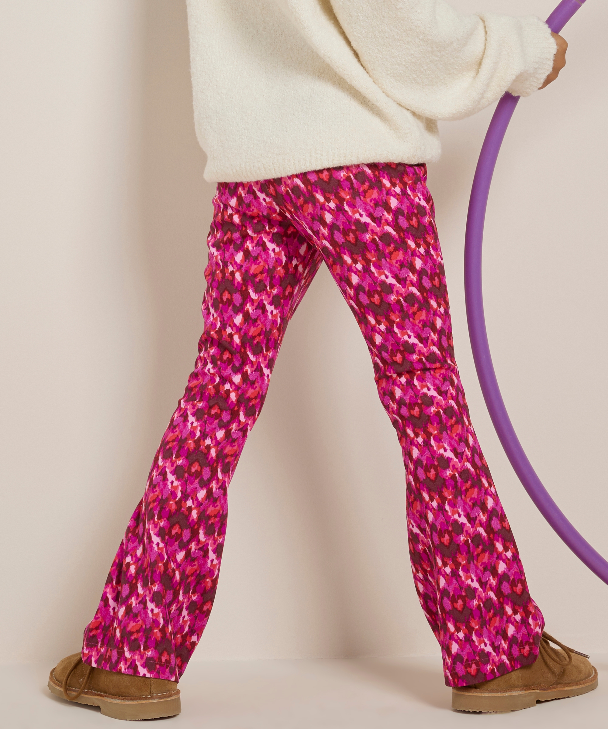 flared fit broek met print