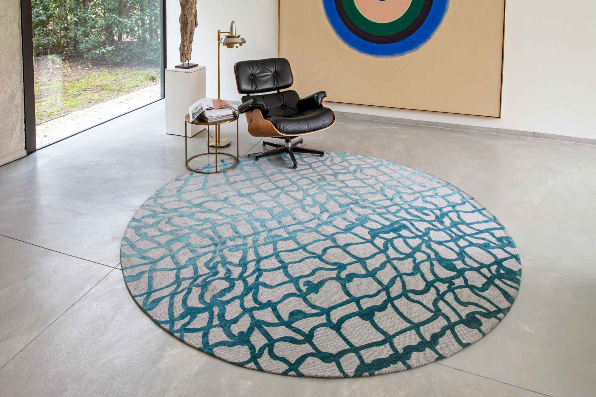 Ecorugs vloerkleed Dedalo blauw ∅ 240 cm