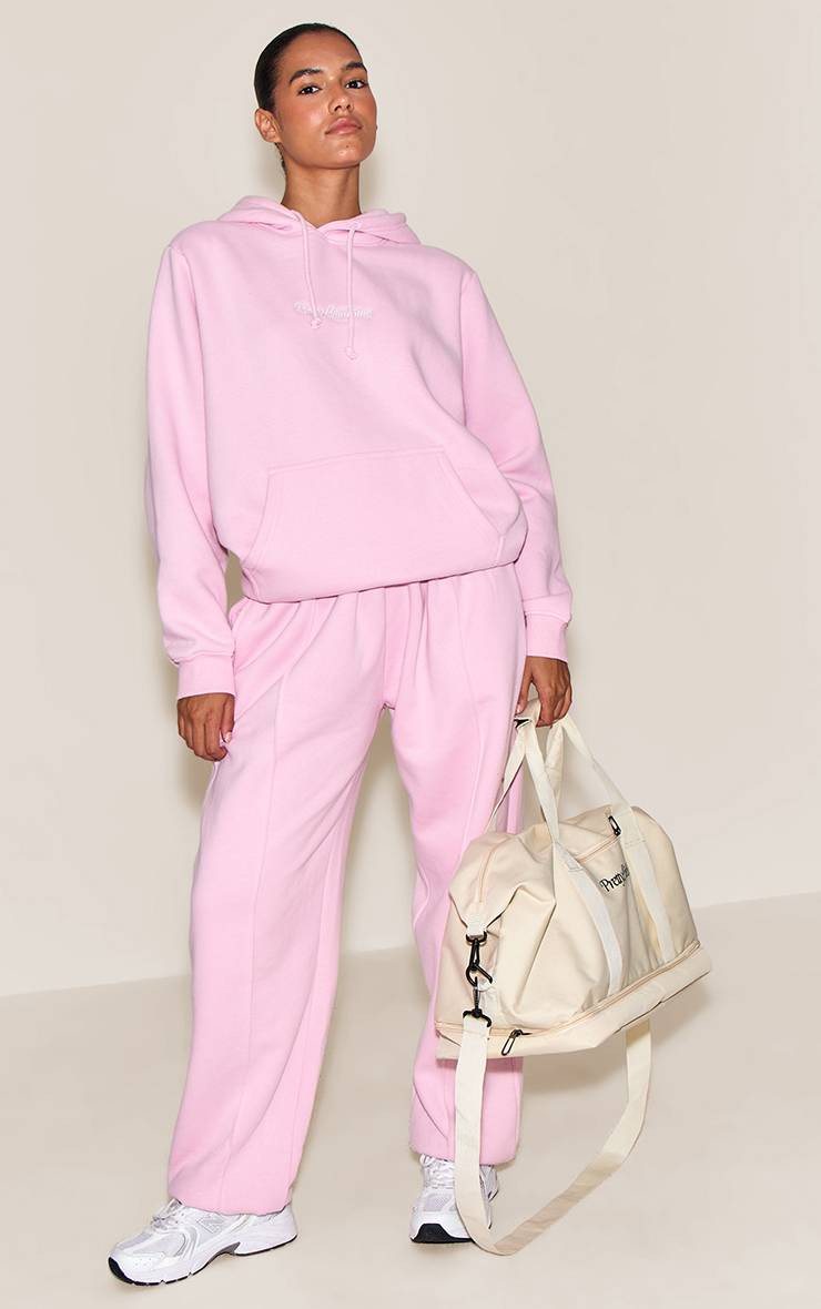 Rose Sweat À Casynthétiqueche Oversize Brodé Crème Beurre