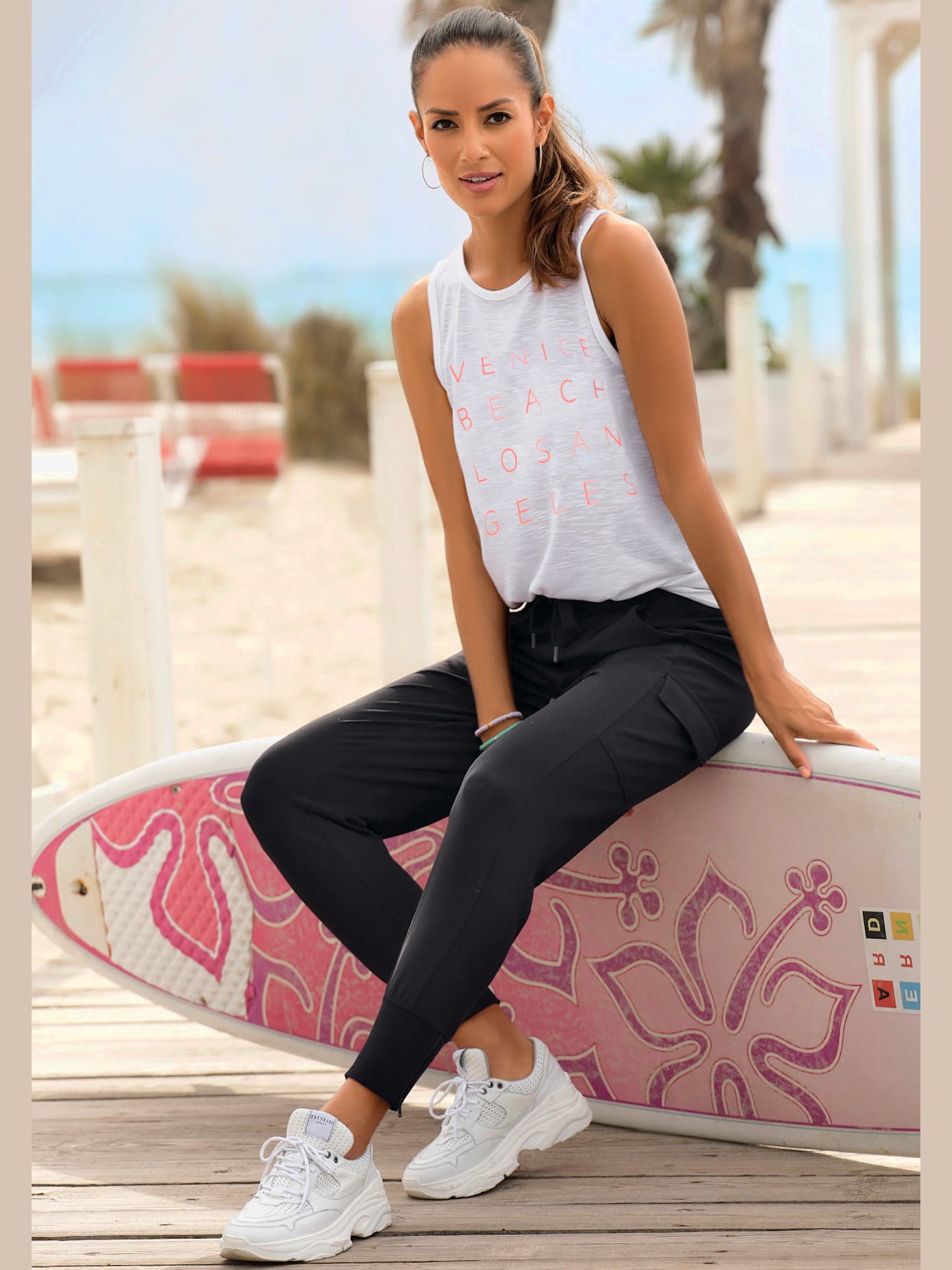 Pantalon de jogging ceinture élastique avec cordon
