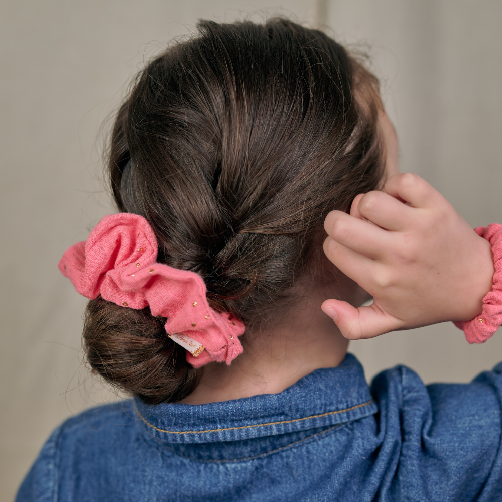 Chouchou Gaze Pois Or Rose Sorbet