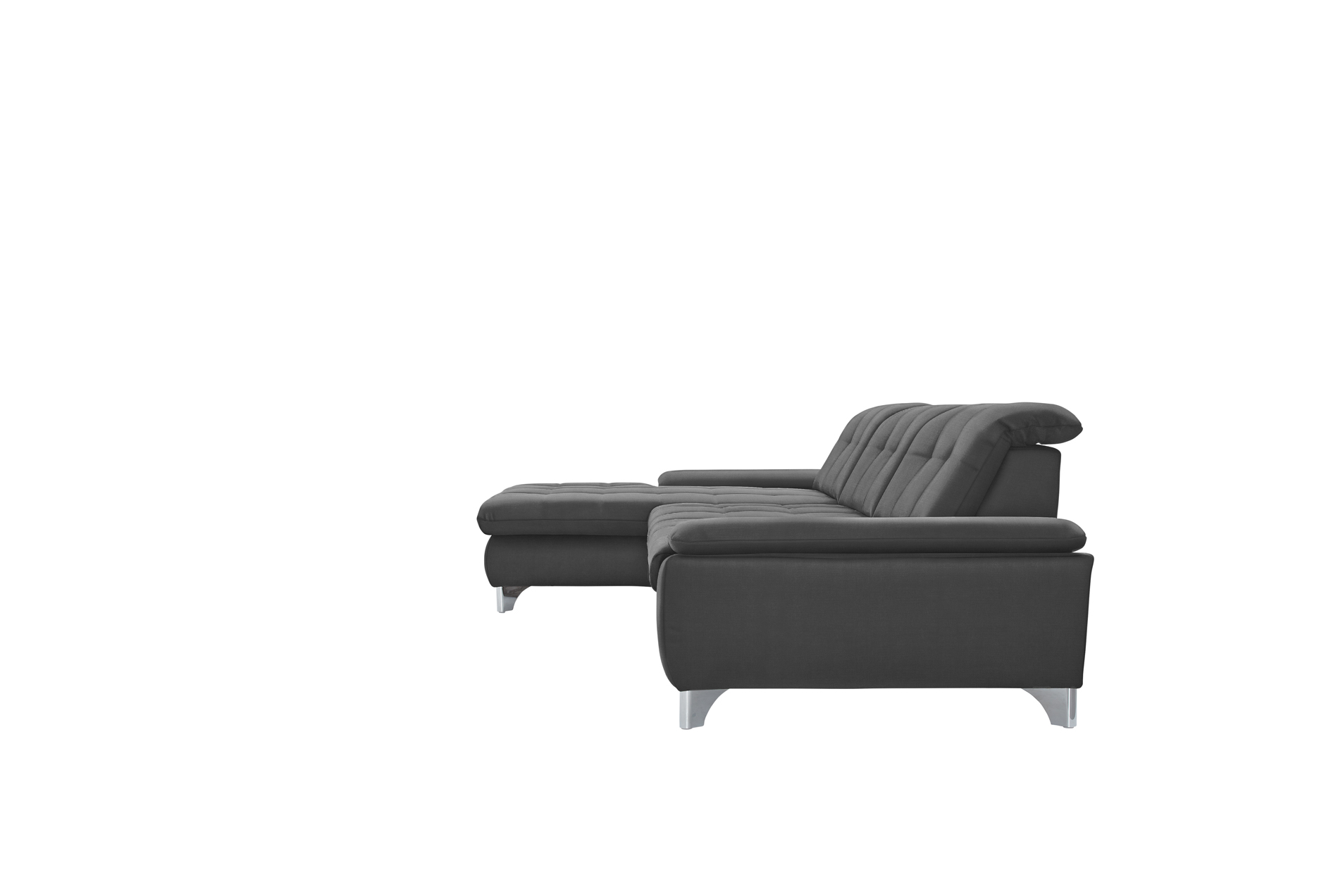 polsterpower Ecksofa - Miro grau - Basismodell - Recamiere links