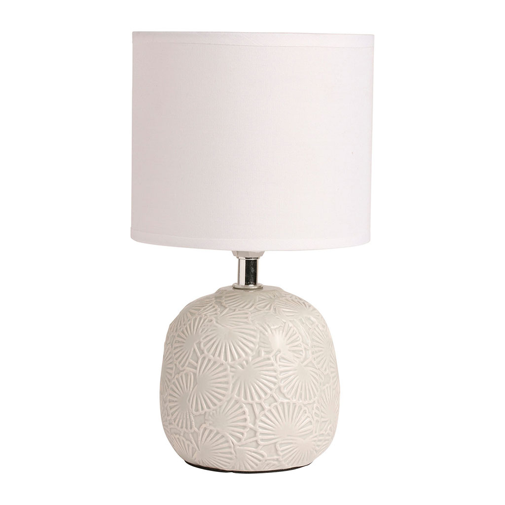 Lampe ronde AGAVE grise H27cm