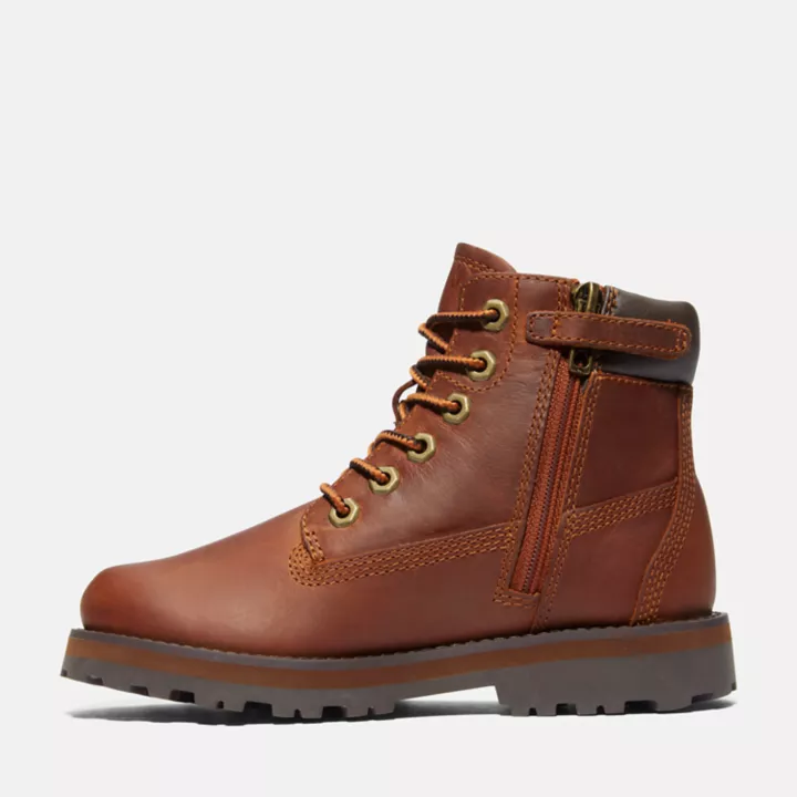 6-Inch Boot Courma Kid à zip latéral pour enfant en marron