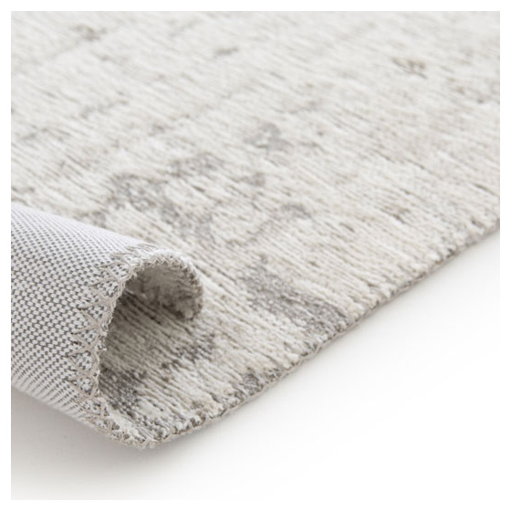 Tapis tissé en polyester recyclé et jute - arun - gris et crème - 160 x 230 cm