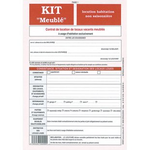Kit contrat location meublée non saisonnière weber diffusion 8 pages contrat inventaire caution état lieux entrée sortie