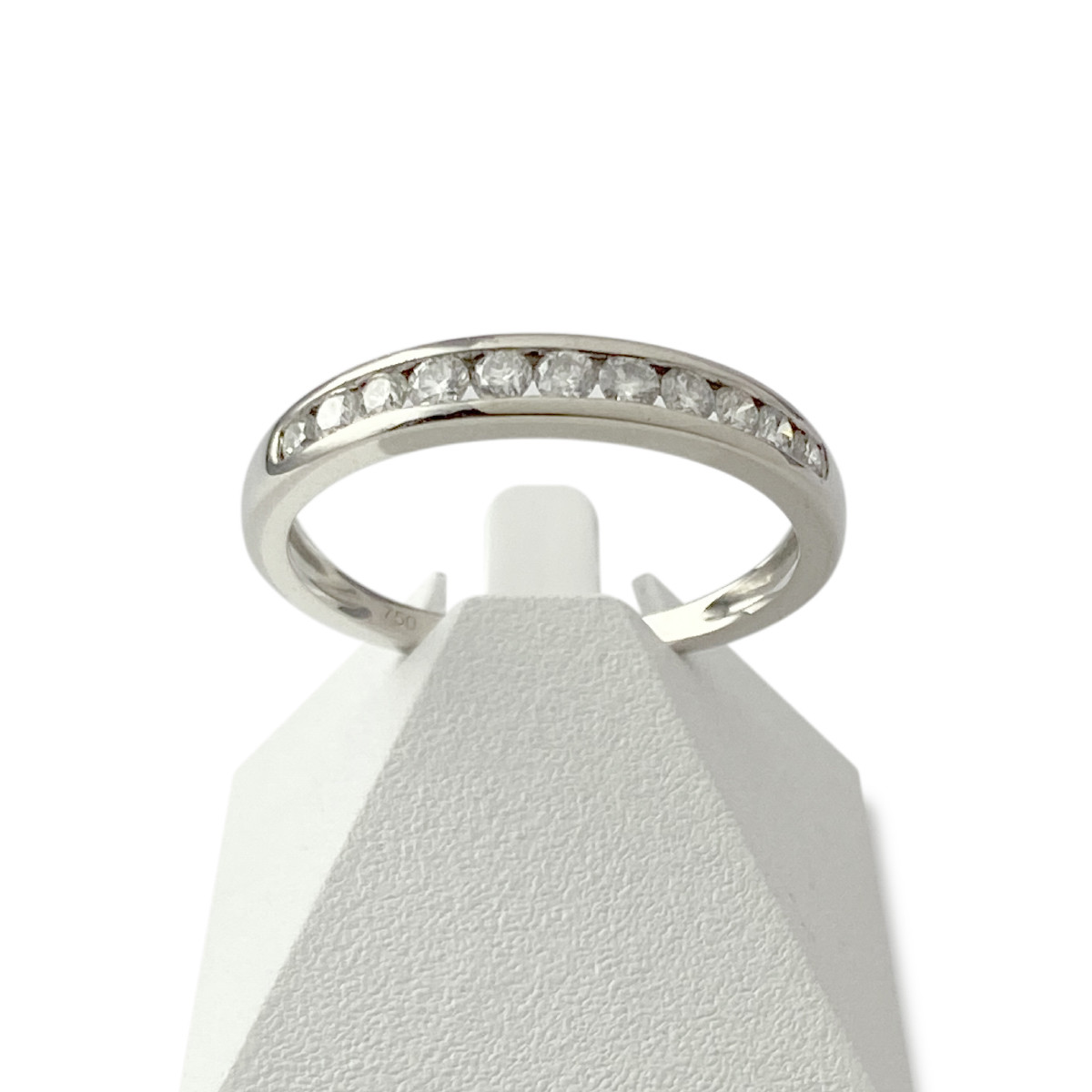 Bague d'occasion or 750 blanc diamants