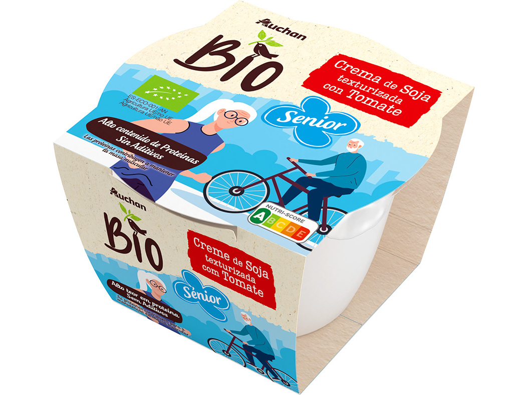 CREME AUCHAN BIO SOJA TEXTURIZADA E TOMATE 220G