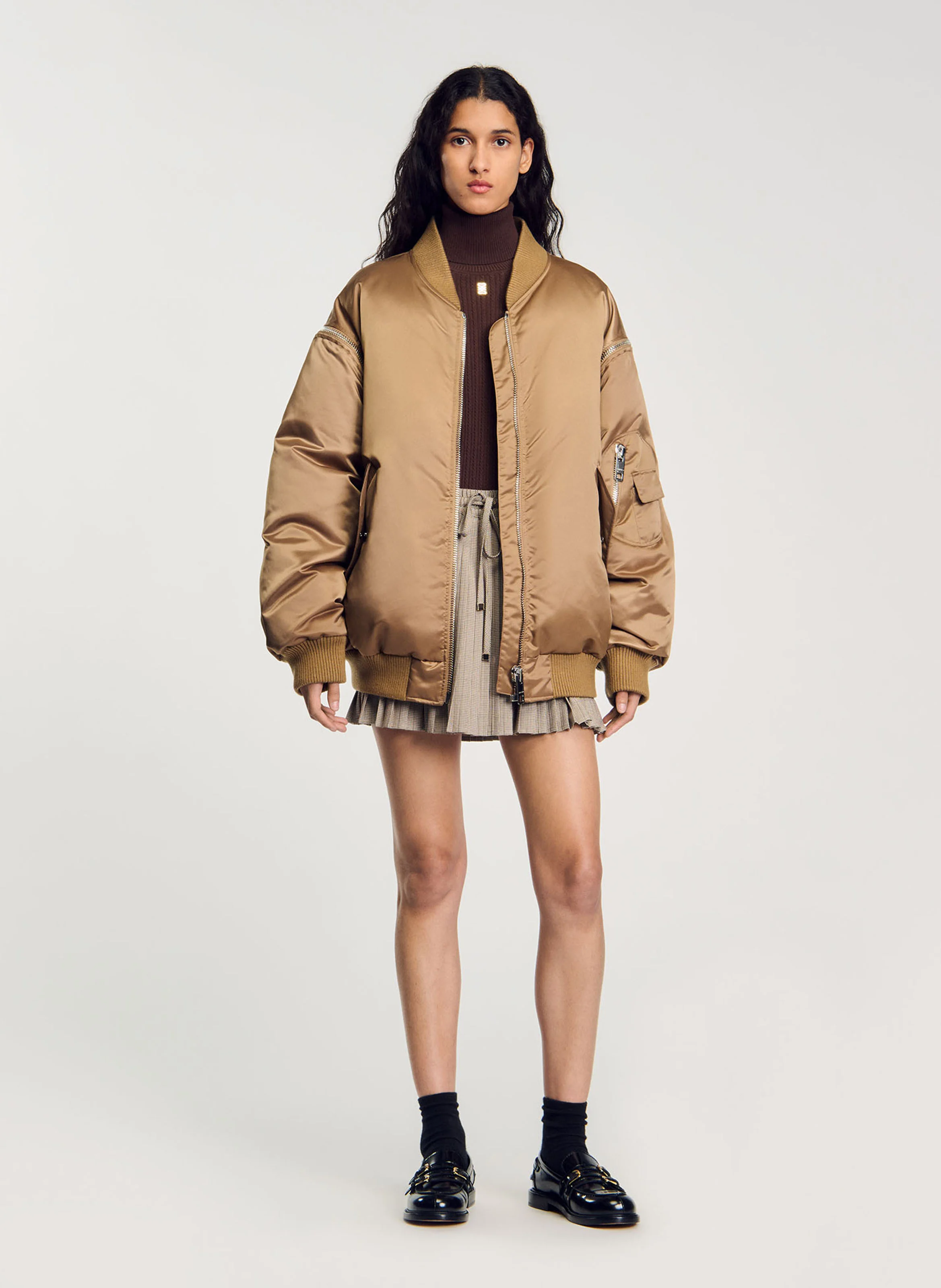 Blouson col rond | Beige