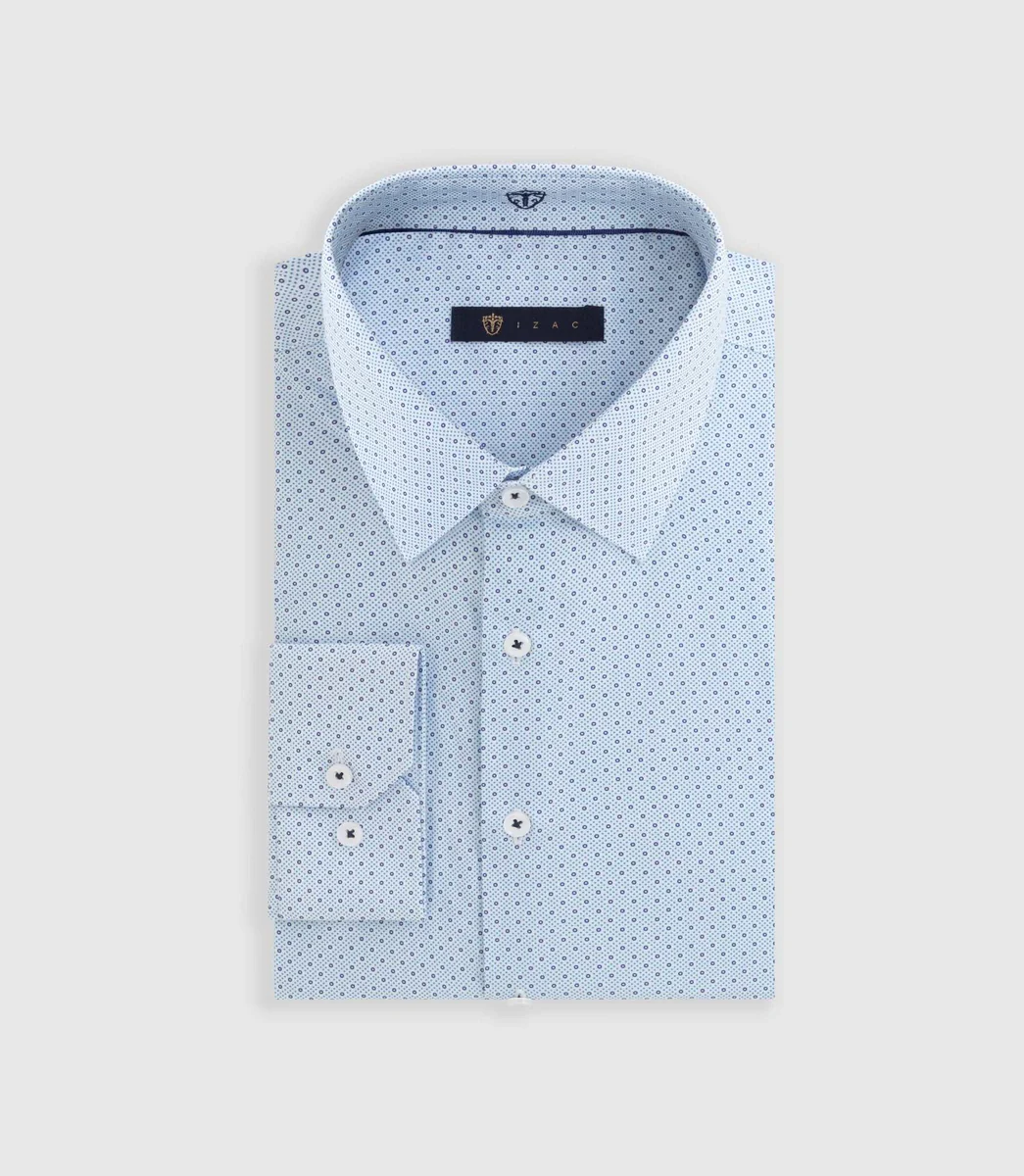 Chemise à imprimé micro motif ciel 