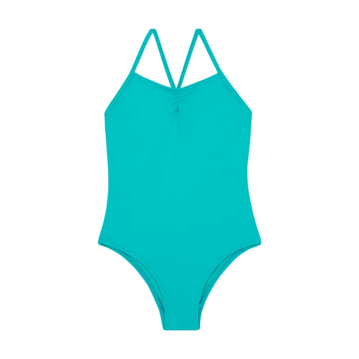 SMALLABLE BASICS Maillot De Bain 1 Pièce Bretelles Croisées | Bleu turquoise