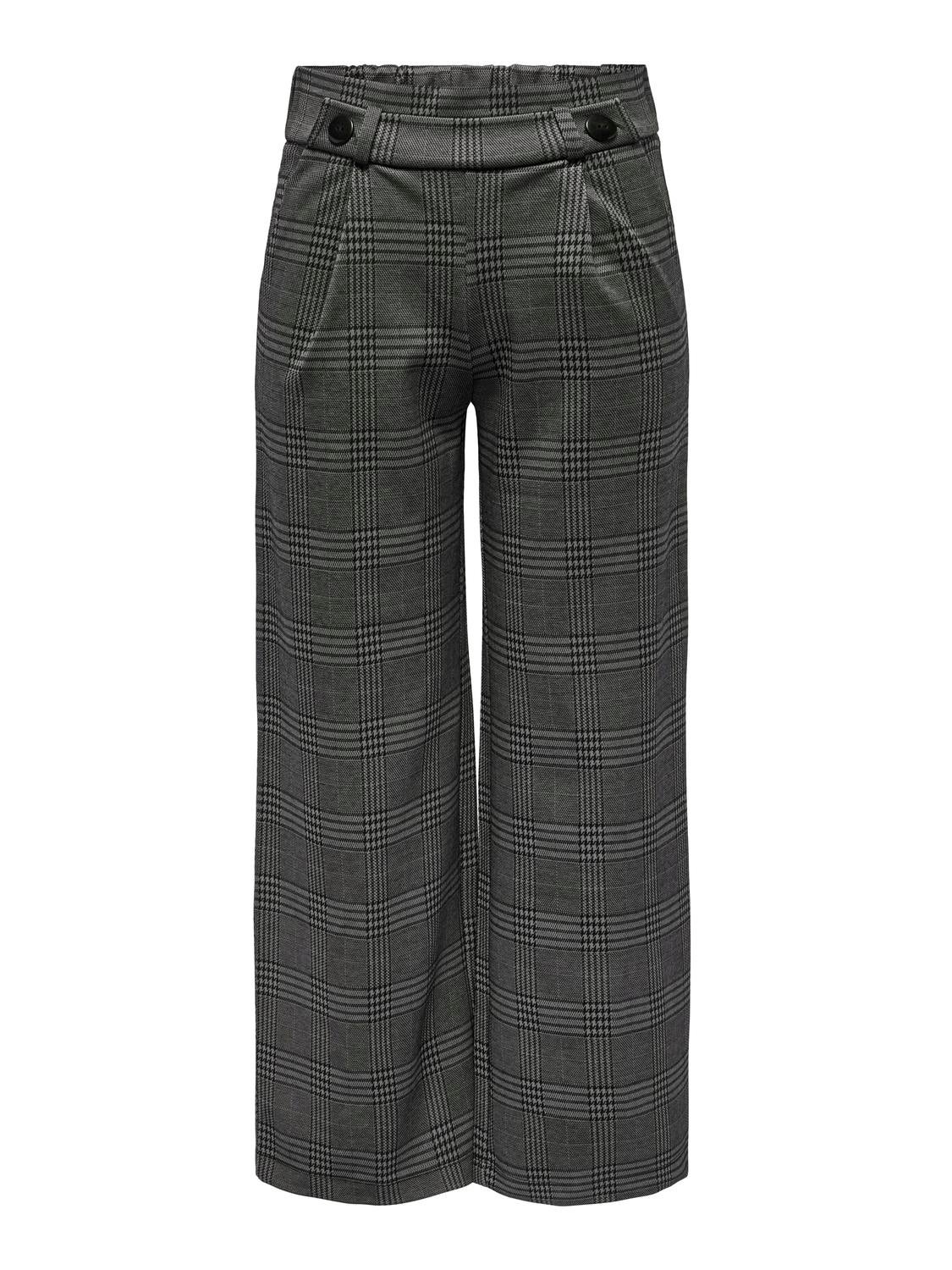 JDYGEGGO Mittlere Taille Weiter Beinschnitt Hose Granite Grey