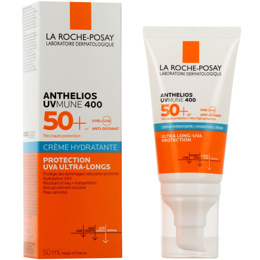 Crème solaire hydratante SPF50+ Anthelios UVMune 400 - Peau sèche