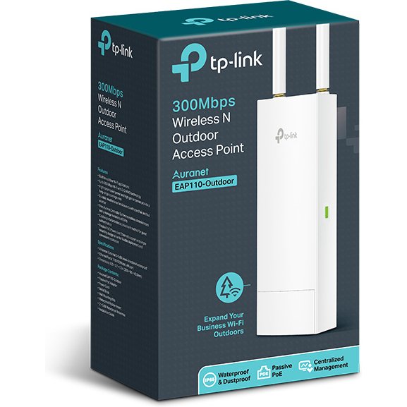 TP-Link Omada EAP110-Outdoor 300 Mbit/s Blanc Connexion Ethernet, supportant l'alimentation via ce port (PoE)