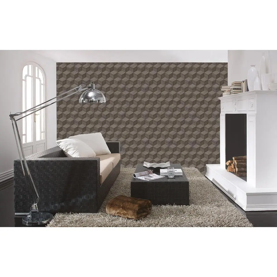 Dutch Wallcoverings Vliesbehang Renaissance natural cube - grijs - 10,05m x 53cm