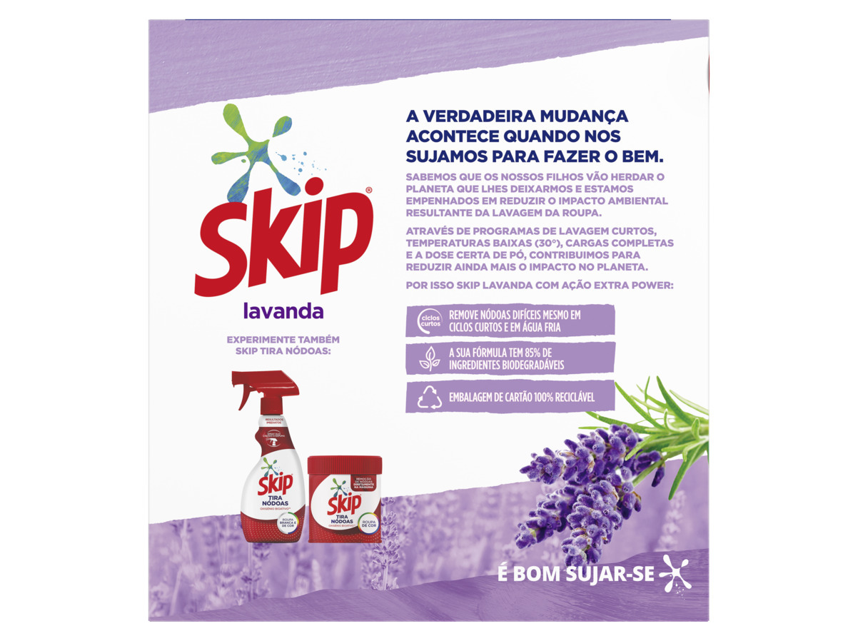 DETERGENTE ROUPA MÁQUINA PÓ SKIP LAVANDA 52D