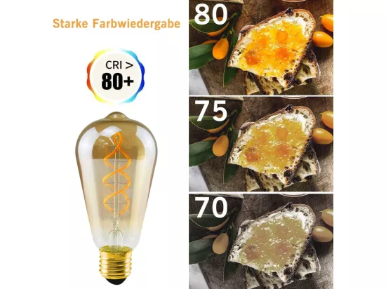 NETTLIFE 3x ampoule LED E27 lampe vintage ST64 rétro ampoule blanc chaud 4W ampoule à filament 2200K