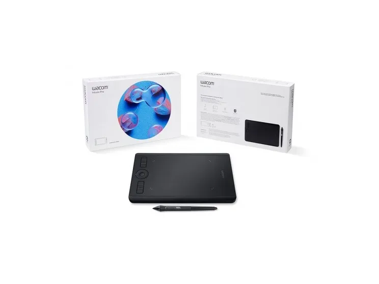 Wacom Intuos Pro Small - Digitizer - højre- og venstrehåndet - 16 x 10 cm - multi-touch - elektromagnetisk - 6 knapper - trådløs, kablet - Bluetooth, USB 2.0 - sort