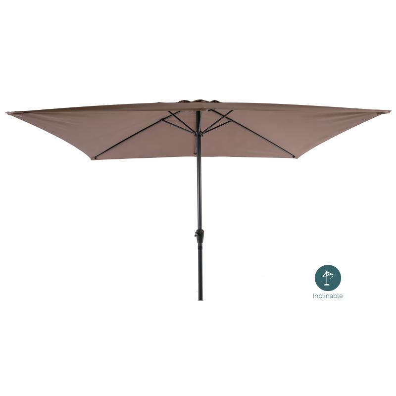 PARASOL RECTANGLE INCLINABLE ALUMINIUM 2X3M MARRON