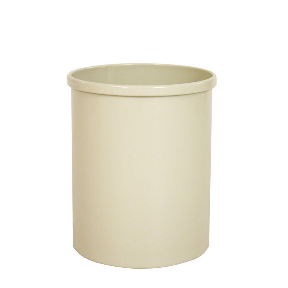 PROREGAL Stijlvolle ronde metalen prullenbak 15 liter HxØ 30,5 x 25,5 cm Wit