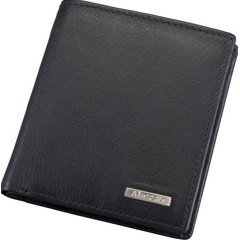 Mini portefeuille, cuir, format haut, noir