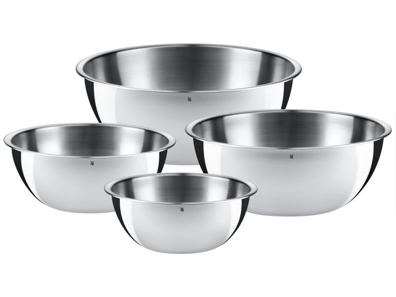 WMF Rührschüssel-Set Gourmet 0.75 l/1 l/2 l/2.75 l, Silber Küchenschüssel-Set, 4-teilig