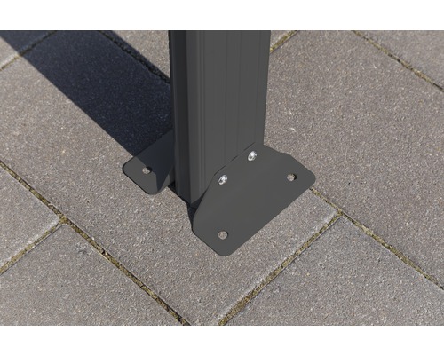 Enkele carport WESTMANN plat dak 6 mm dubbelwandige polycarbonaatplaten 15 m² incl. regengoot 305 x 503 cm antraciet