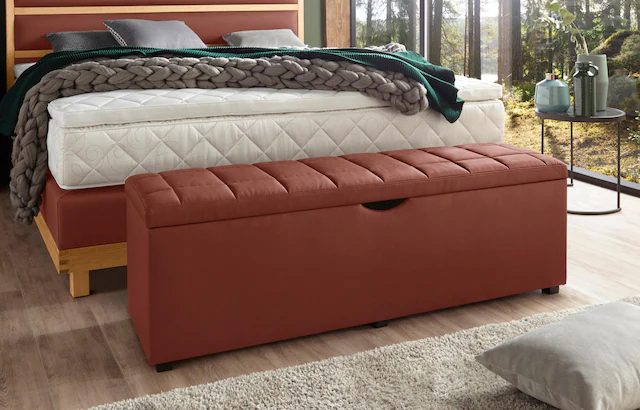 PLACES OF STYLE Hockerbank »Checked« mit Stauraum, Breite 120 cm und 160 cm, als Bettbank geeignet