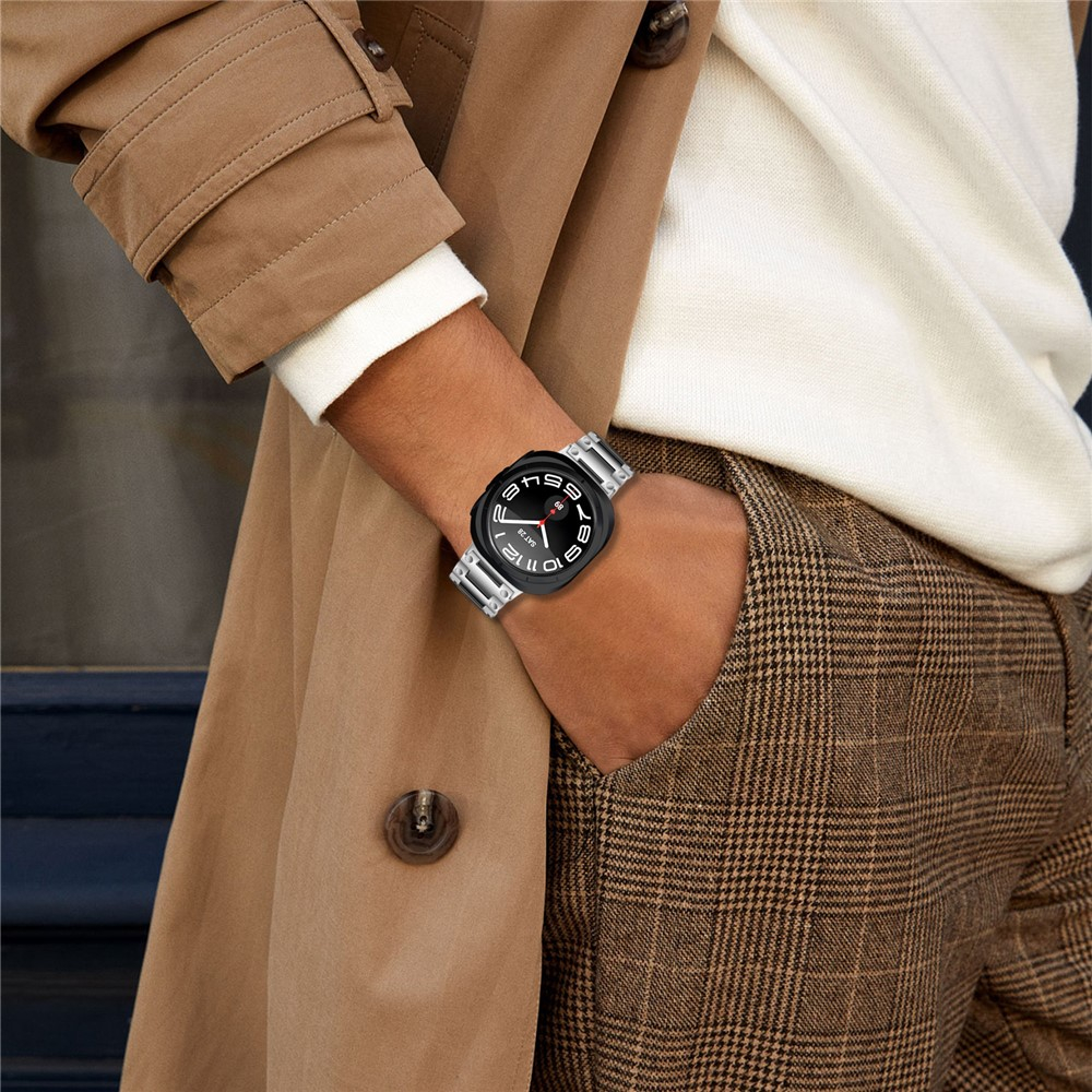 Samsung Galaxy Watch 8 (40mm) Edelstahl Gliederarmband mit Faltschliesse - Silber