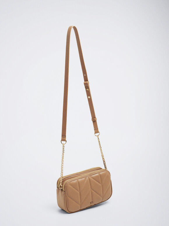 Bolso Padded Asa De Cadena - Marrón