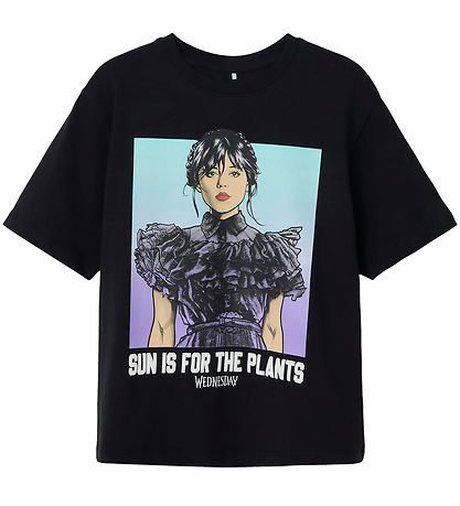 Name It T-Shirt - NkfFarra - Wednesday - Schwarz m. Print