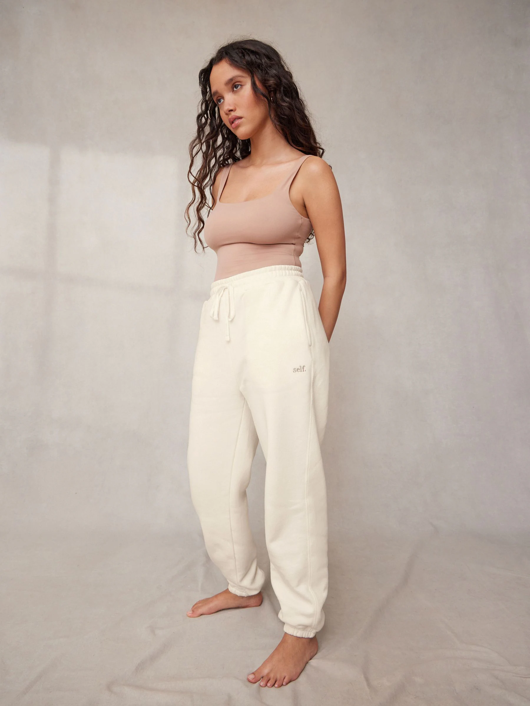 Ecru - Joggingbroek met banden