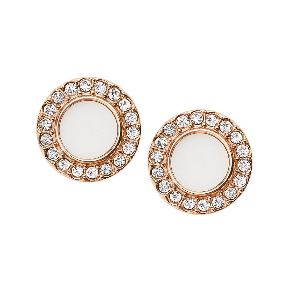Boucles d'oreilles Fossil acier rose nacre