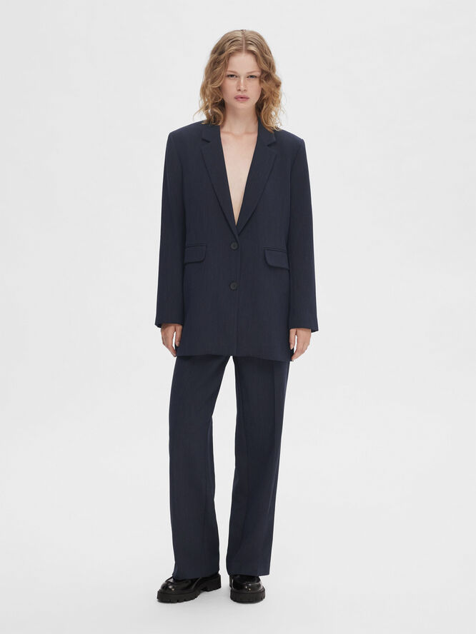 Selected Femme SLFRITA LS RELAXED BLAZER D SAP MEL Dark sapphire/melange