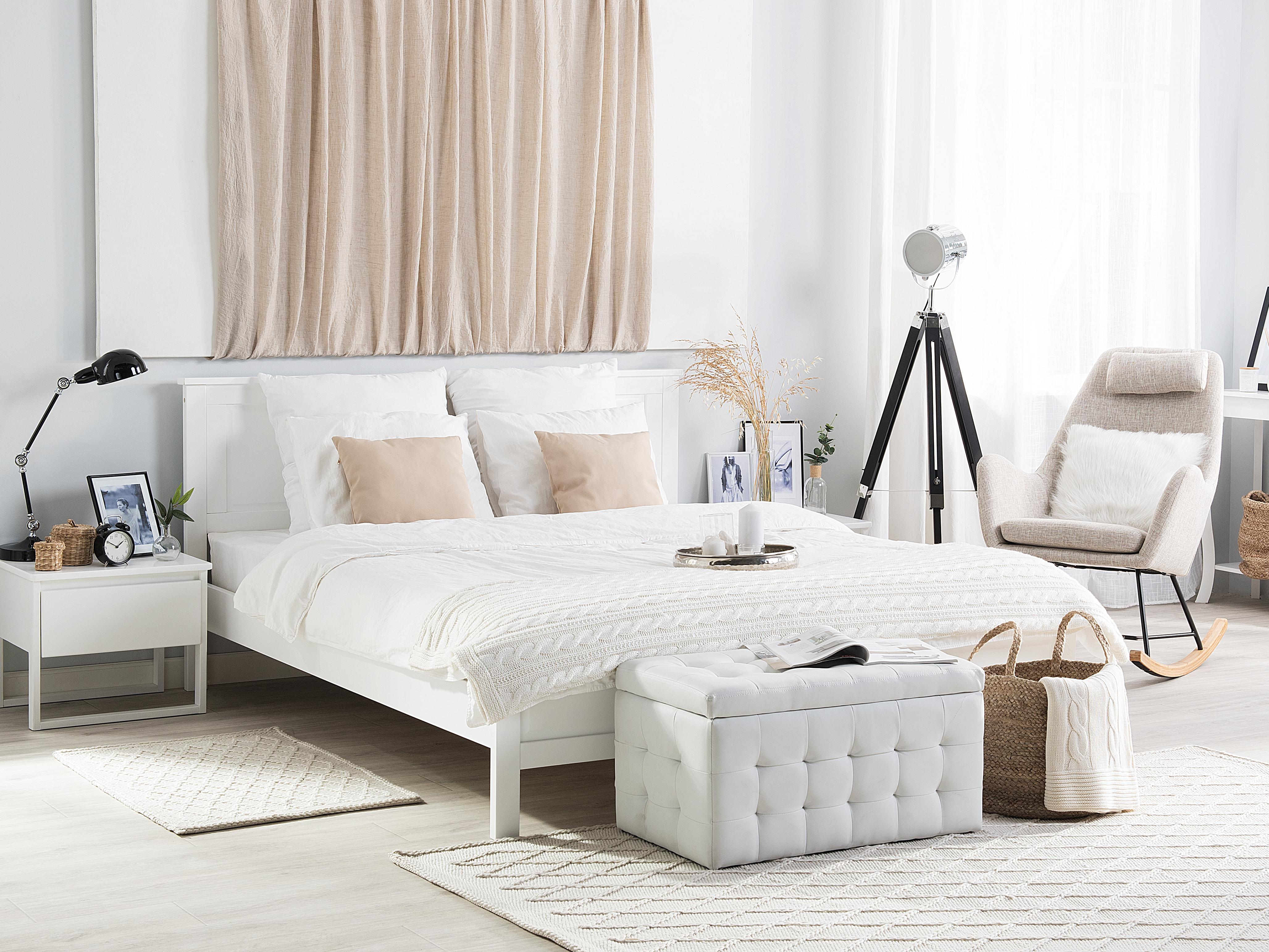 Bed Dennenhout OLIVET 160 x 200 cm Wit