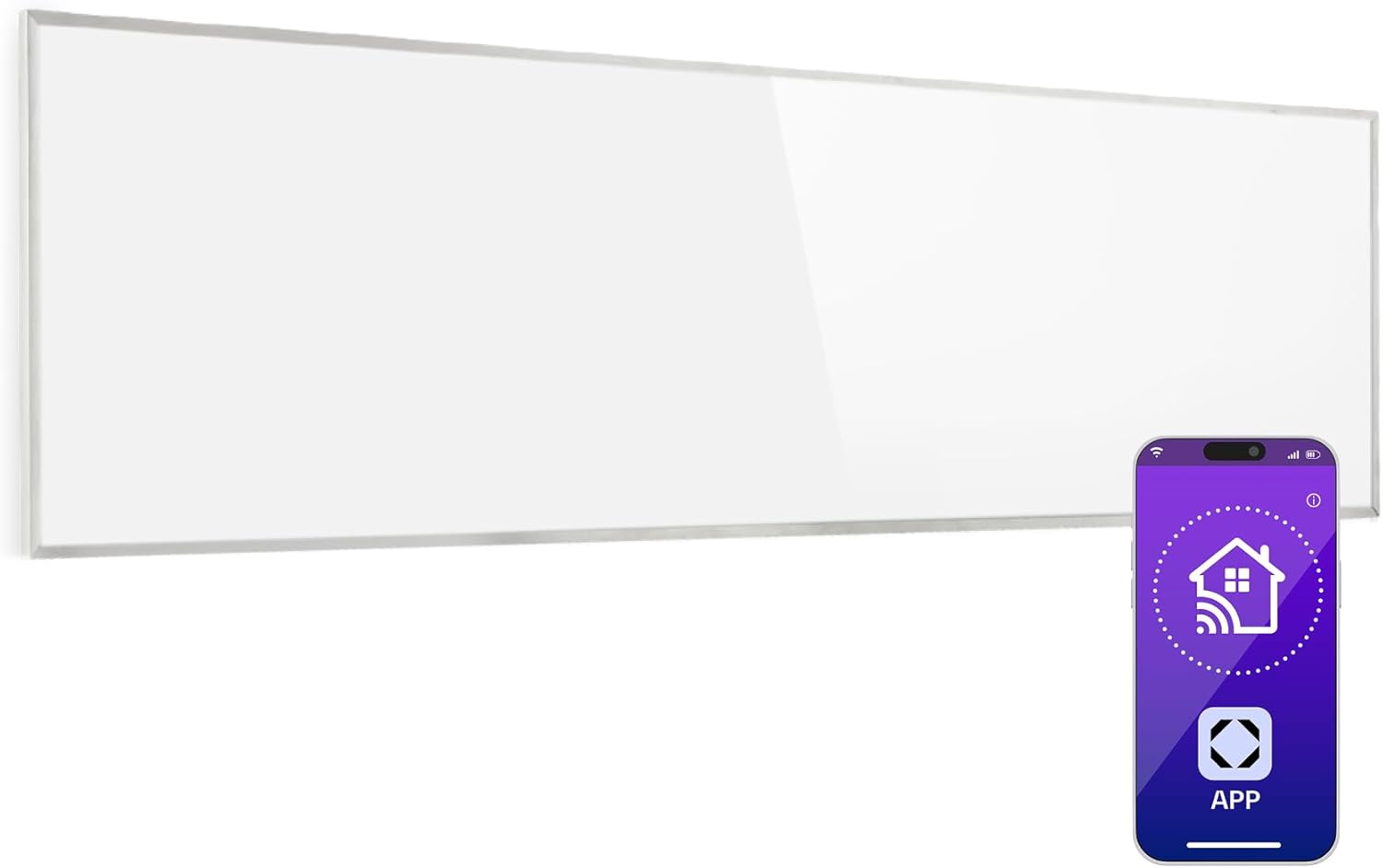 Klarstein Infrarotheizung mit Thermostat, 300W Elektroheizung, Smart Home Bild-Infrarotheizung zur Wandmontage, IR mit IoT/WiFi App-Control, Feuchtraum Flach-Heizkörper, CO2-Freie Wand Heizung