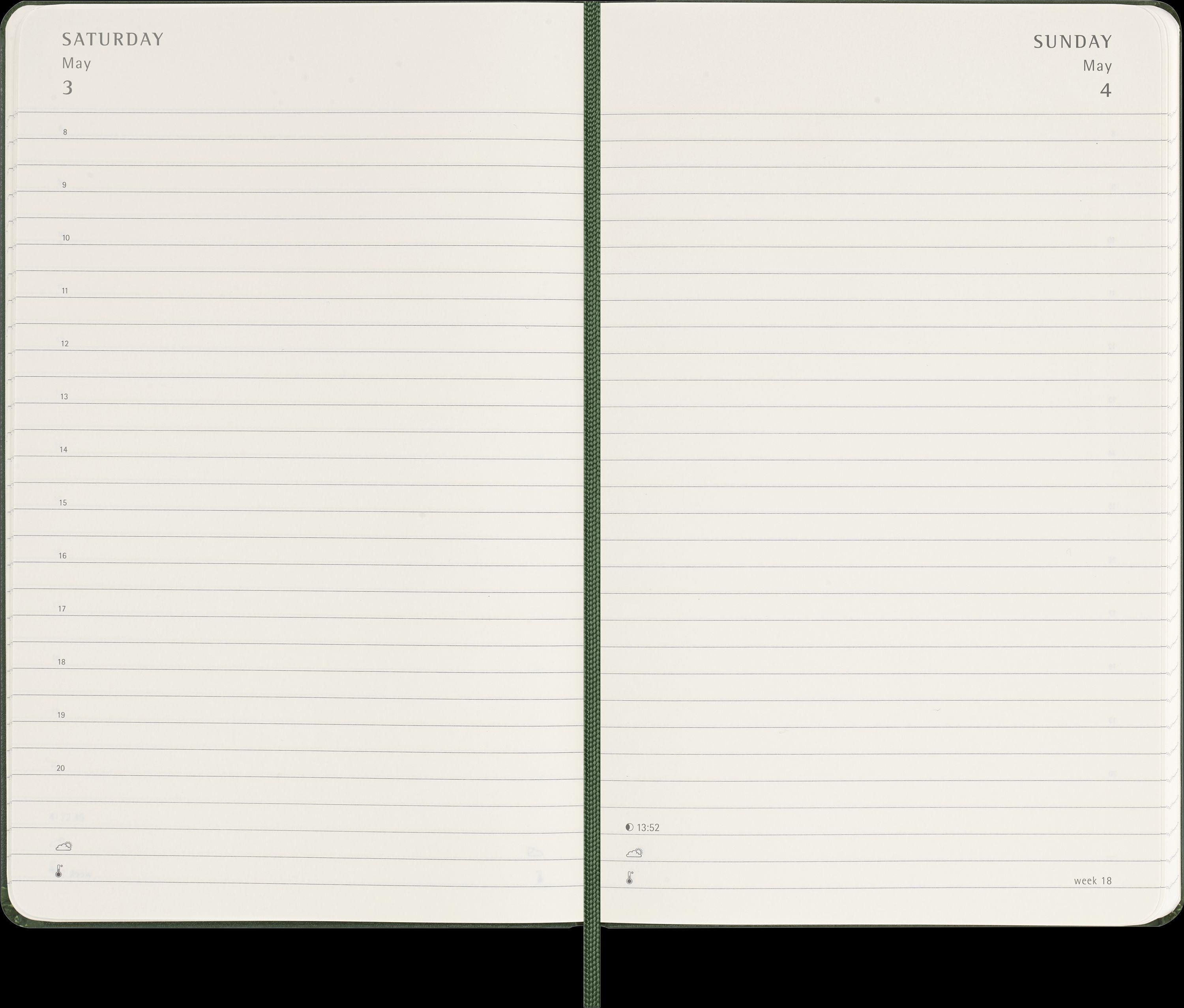 Moleskine 12 Monate Tageskalender 2025, Large/A5