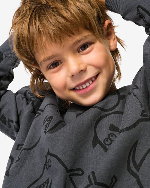 sweat oversize imprimé  gris foncé