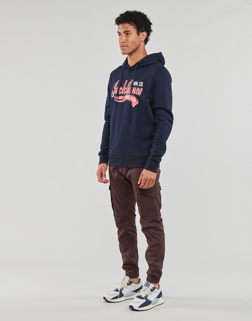 Jack & Jones - JJELOGO SWEAT HOOD 2 COL 23/24 - Marine