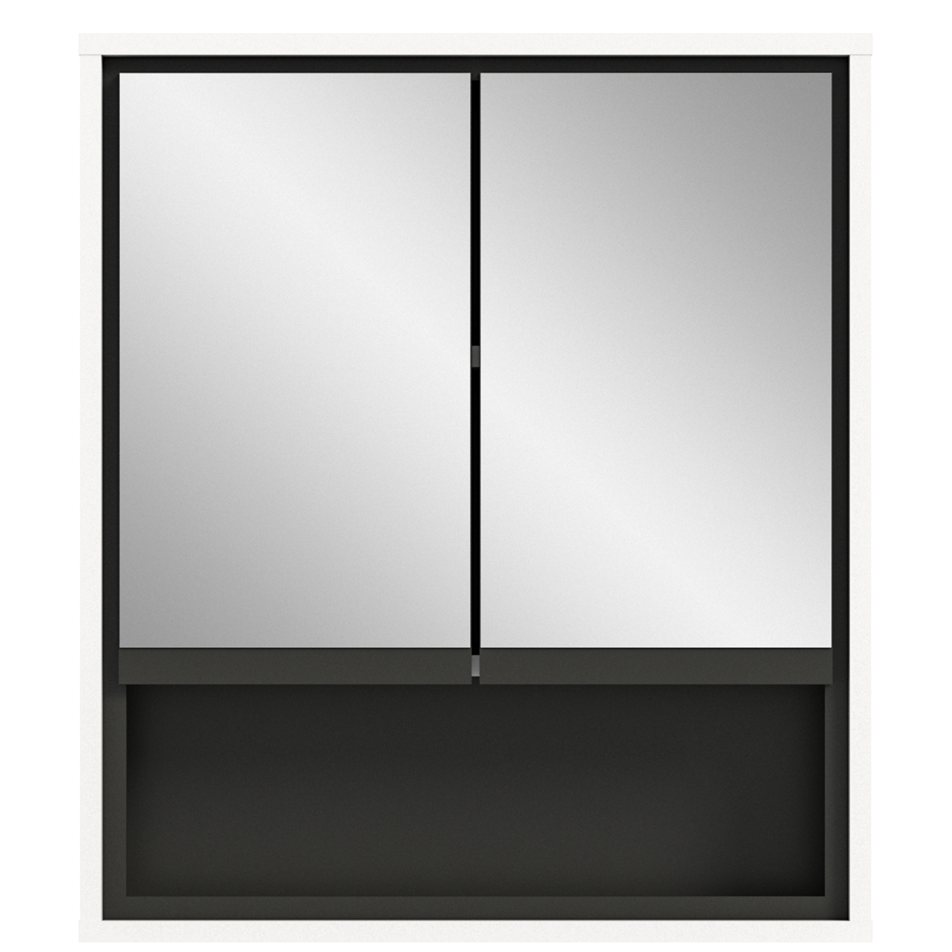 Spiegelschrank JARU - weiß-schwarz - 60 cm breit
