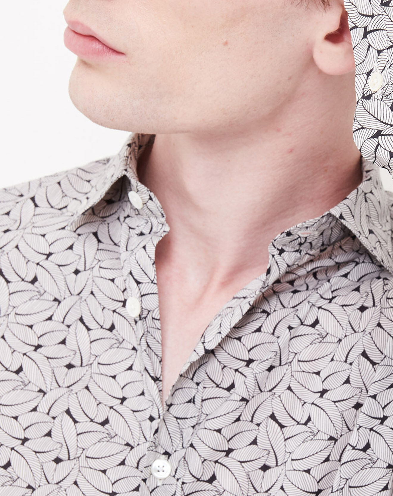 Hartford Chemise Slim Sammy imprimée blanc/noir