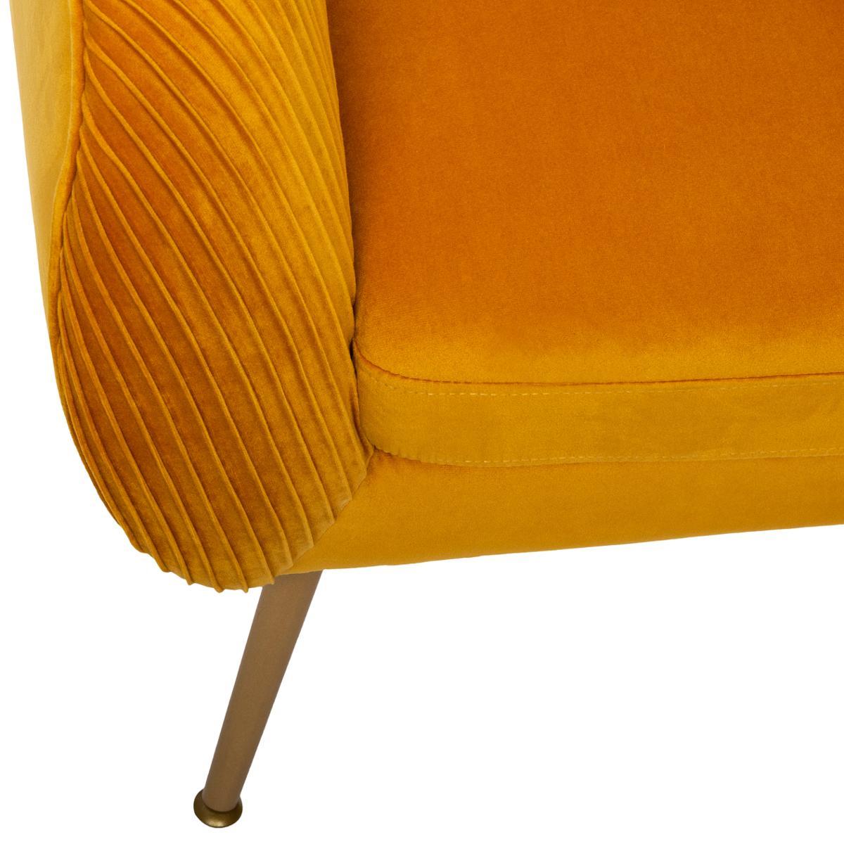 FAUTEUIL VELOURS SOLARO OCRE