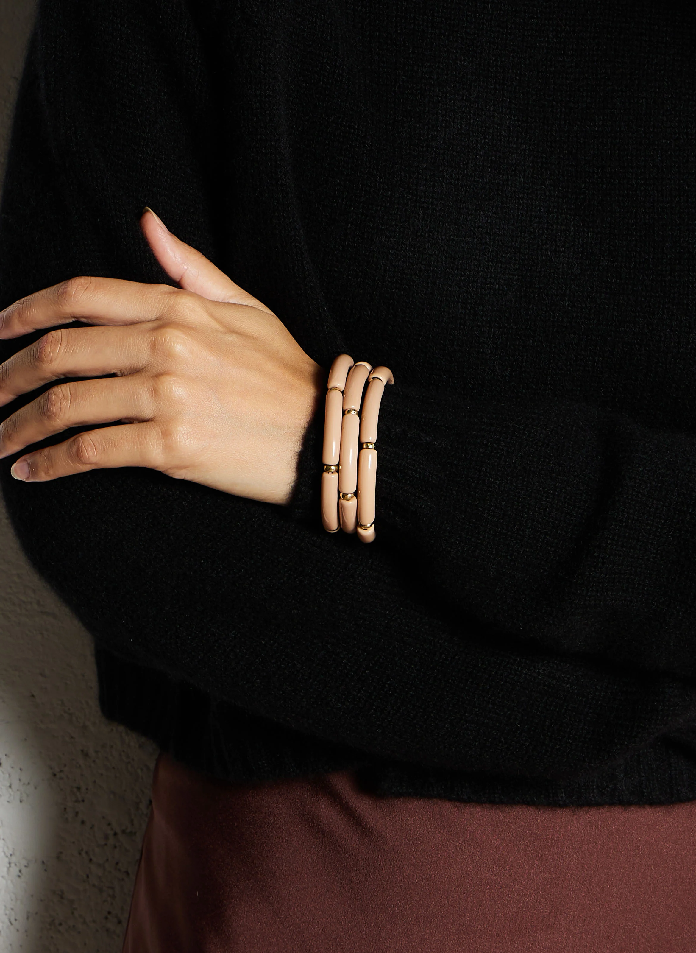 MINI PALMA - Set de 3 bracelets élastiqués | Beige