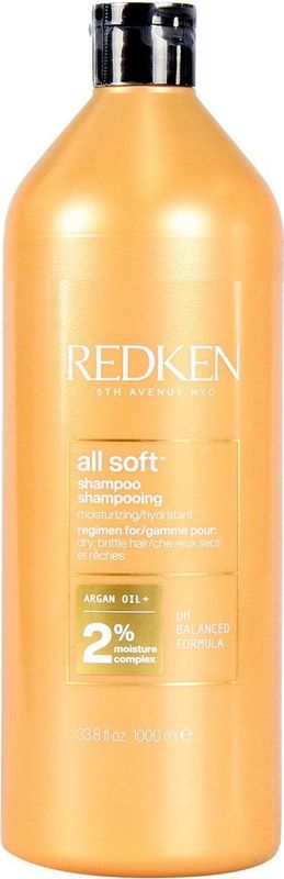 Redken - All Soft - Shampoo - Voor Droog Haar - Arganolie