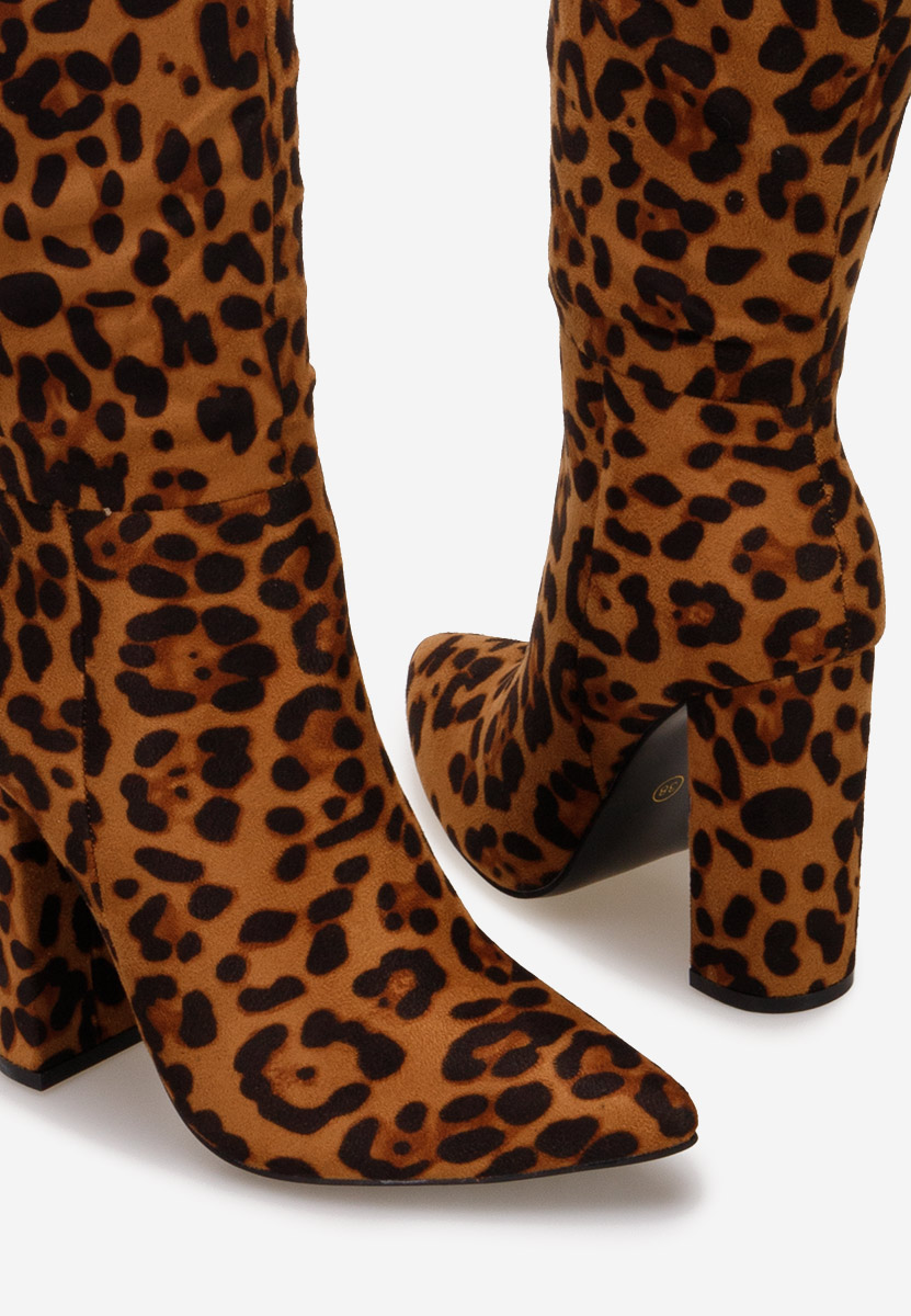 Bottes à talon carré leopard Alyndra